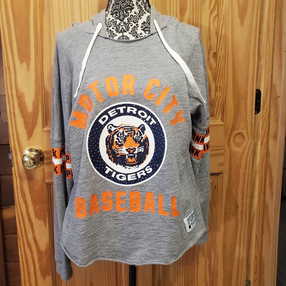 Victoria's Secret PINK Detroit Tigers  Motor City Baseball Sweatshirt Medium